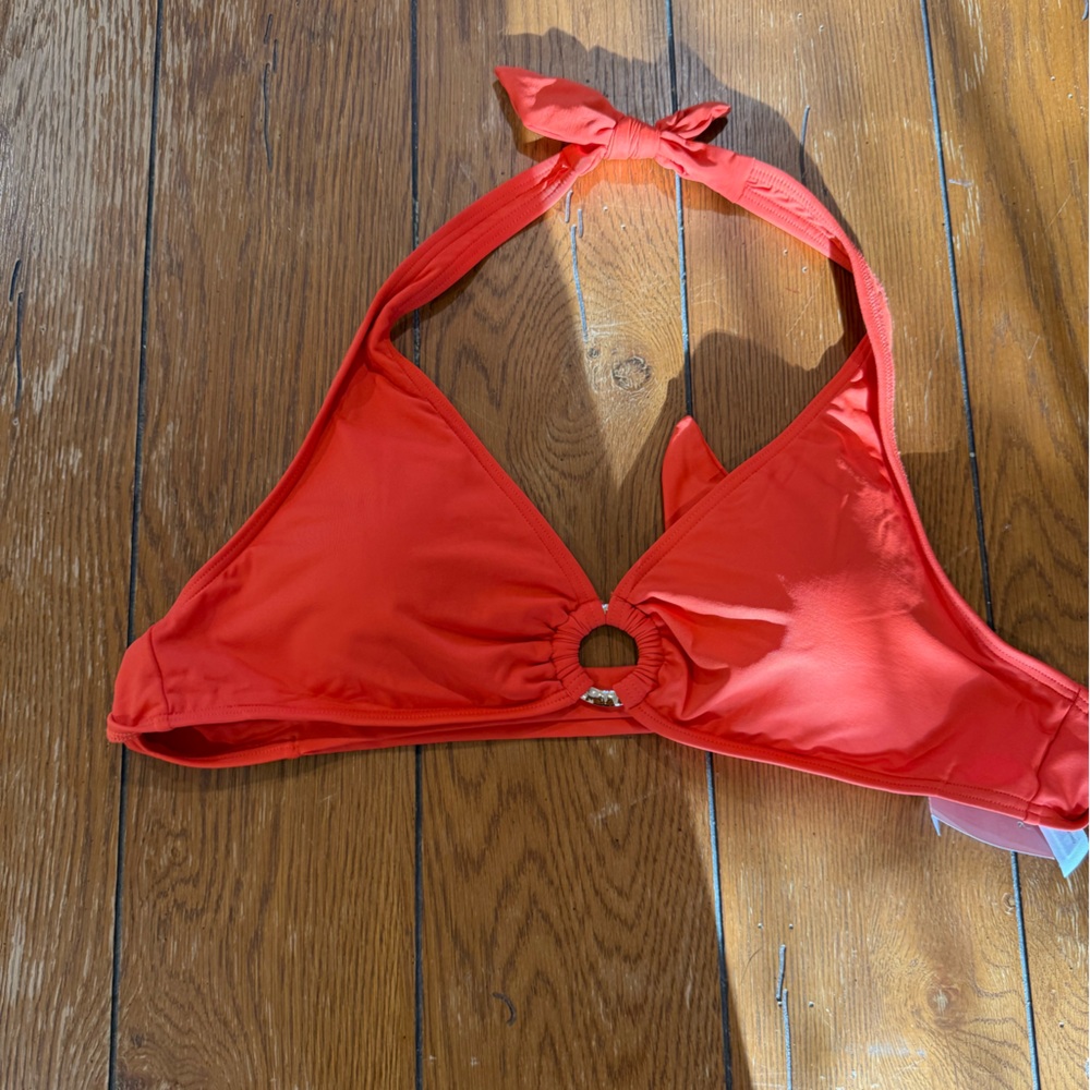 LOFT Orange Bikini Top with Bold Cutout Design